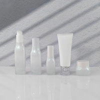 Ensemble de flacons cosmétiques en verre opale blanc Mingsheng Ceramic, pots à crème hermétiques de 50g et 150g, flacons vaporisateurs pour lotion et sérum de 40ml, 100ml et 120ml