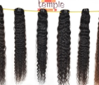 Extensions de cheveux humains vierges Remy indiens, double trame machine, ondulations profondes, cuticules alignées, à clipser, 100% non traités, Tamil Nadu