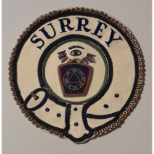 Masonic <b>Apron</b> Badge Norfolk Hand Embroidered With Bullion And Wire Masonic Badge - Product Image 3