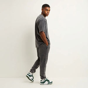 Camisetas personalizadas de gran tamaño de algodón pesado 100% lavado ácido, ropa de calle de cuello redondo de secado rápido, tela de punto transpirable sólida - Product Image 5