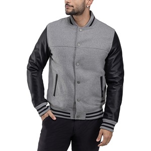 Veste bomber rétro de haute qualité, fabriquée en usine, avec manches en cuir, unisexe, OEM personnalisé, printemps, imperméable - Product Image 6