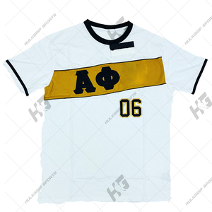 Camiseta Personalizada de Manga Corta, 100% Algodón, Ecológica y Transpirable, Uniforme de la Fraternidad Alppha Phi, Estilo Griego, para Universidad, Venta al Por Mayor - Product Image 3