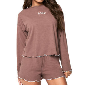 Nouveauté Ensembles courts pour femmes Ensembles courts en coton et polyester pour femmes Style unique Ensembles courts pour femmes avec logo personnalisé Vêtements d'été - Product Image 1