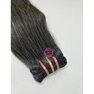Extensiones de Cabello Humano con Trama Doble de Color Gris Oscuro, con Longitudes Uniformes y Gruesas desde la Raíz hasta la Punta - Product Image 3