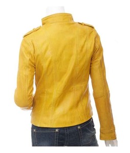 Chaqueta de cuero genuino para mujer, cremallera marrón, estilo de solapa ajustada, ropa de abrigo de moda Otoño Invierno para damas - Product Image 5