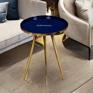 Meubles modernes et luxueux de luxe, table basse avec plateau recouvert d'émail, table d'appoint ronde pour salon, maison de campagne, décoration intérieure - Product Image 4