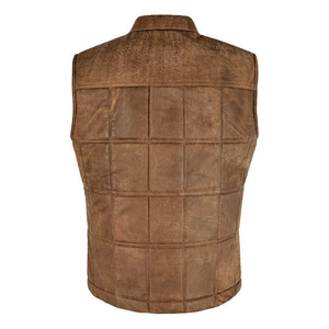 Best Quality Genuine Leather <b>Vest</b> Warm and Waterproof Fall and Winter with Sleeveless Design & Pocket Leather <b>Vest</b> For sale - Product Image 2