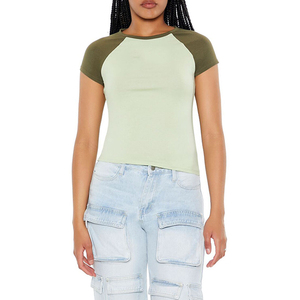 Camisetas de Mujer al por Mayor, Personalizadas, Corte Regular, Verano, Ecológicas, 100% Algodón Twill, Moda Urbana, Cuello Alto - Product Image 1