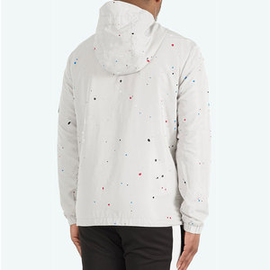 Chaqueta de invierno cortavientos con capucha para hombre con cuello levantado informal, ropa de calle para exteriores, logotipo frontal transpirable - Product Image 6