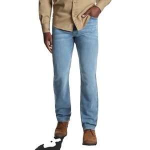 กางเกงยีนส์ผู้ชายผ้าเดนิมยืด สไตล์ลำลอง มีโลโก้ ทรงปกติ 100% ผ้าฝ้าย เป็นมิตรต่อสิ่งแวดล้อม ระบายอากาศได้ดี สีดำ สำหรับฤดูใบไม้ร่วง - Product Image 2