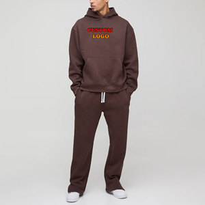 Chándal holgado de nueva moda, conjunto de chándales de algodón 100% de alta calidad para hombre, Sudadera con capucha y pantalón acampanado, conjunto de 2 piezas para hombre - Product Image 4