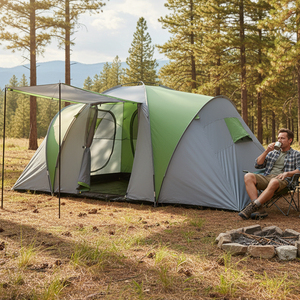 Homful 6.2ft Stand-Up Chiều cao <span class=keywords><strong>2</strong></span>-phòng gia đình đường hầm Lều bố trí PU 4000mm không thấm nước 4-6 Người cắm trại lều cho xe cắm trại - Product Image 6