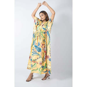 Caftán de Algodón con Estampado de Águila, Traje de Baño para Mujer - Product Image 2