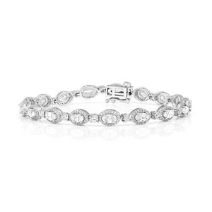 Pulsera de Diseño con Diamantes Redondos y Ovalados - Product Image 1