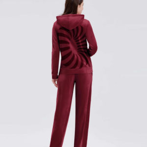 Survêtement de jogging à capuche en velours taille plus pour femmes OEM tenue 2 pièces à capuche en velours pour filles design personnalisable - Product Image 4