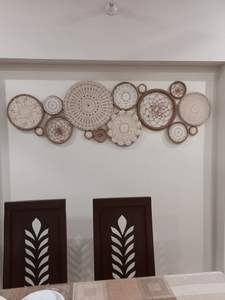 Elegantes piezas de decoración montadas en la pared hechas a mano con tela de metal MDF y madera natural para interiores con estilo - Product Image 3