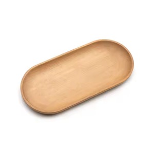 Elegante bandeja de bambú para decoración del hogar y servir bocadillos de desayuno de té con asas de corte lateral de fácil sujeción - Product Image 4