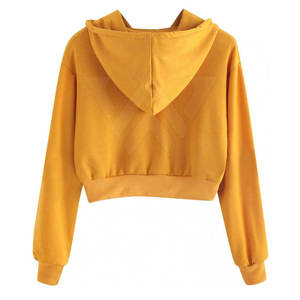 2025 nuevo estilo OEM ODM Casual logotipo personalizado impresión Crop Top Sudadera con capucha sudaderas de alta calidad mujeres Crop Top Sudadera con capucha - Product Image 2