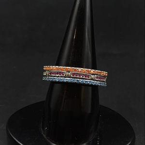 แหวนรัศมีที่กำหนดเองแหวนแต่งงานแหวนหมั้นเพชรเพทายชุบทองคำขาว925เครื่องประดับวงเงินแท้ - Product Image 1