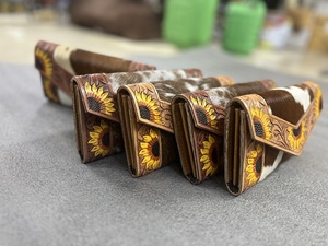 กระเป๋าคลัทช์หนังลายดอกทานตะวันสำหรับผู้หญิงกระเป๋าคลัทช์หนังแกะลายเครื่องมือมีสีดีไซน์ใหม่ - Product Image 6