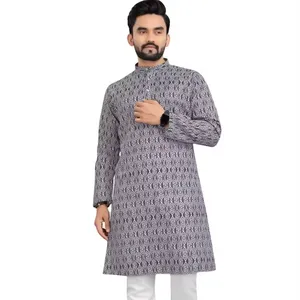 卓越品质的印度男士直库尔塔睡衣婚礼时尚谢瓦尼民族服装
