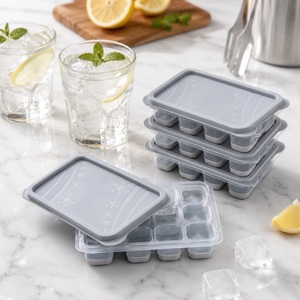 Juego de 3 Moldes para Cubitos de Hielo, Libres de BPA, Aptos para Alimentos, Apilables, Aptos para Congelador y Lavavajillas, con Base de Silicona, Personalizados y Ecológicos - Product Image 4