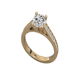 Bague solitaire en diamant rond - Product Image 4