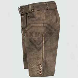 Nuevos pantalones cortos de cuero de ante de vaca, disfraces bávaros para hombres, pantalones cortos de cintura elástica cómodos con bordado personalizado - Product Image 5