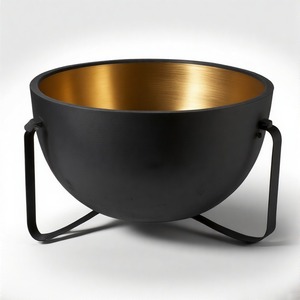 NoirHearth Contemporary Firepit with Sleek Curved Profile for Outdoor <b>Garden</b> Patio Heating Camping and Decoration Use - Product Image 2