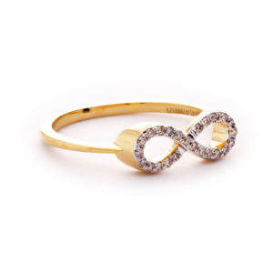 Anillo de Compromiso de Diamantes Infinitos de Oro de Lujo para Mujer, Símbolo de Promesa de Amor - Product Image 2