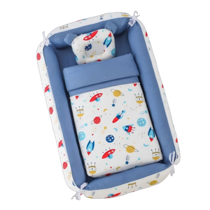 Phong Cách Hiện Đại Bé Tổ Với Tên Lửa Và Hành Tinh In 100% Cotton Dệt Kỹ Thuật Không Gian Theo Chủ Đề Trẻ Sơ Sinh Thoải Mái Và Trí Tưởng Tượng - Product Image 1