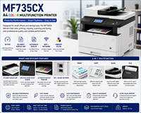 Imprimante multifonction laser couleur A4 reconditionnée MF735CX 28ppm avec ADF recto-verso, copieur, scanner, fax sans fil, machine de bureau séparée