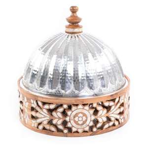 Decorative Polished Stainless Steel High Quality Eco-Friendly Covered Dome Lid Serving Bowl for Candy Dry Fruit & Snacks - Product Image 5