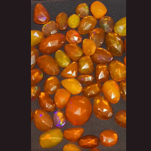 อัญมณีโรสคัทแบบเหลี่ยมเพชรพลอยสีเหลืองโอปอลจากเอธิโอเปีย62ชิ้น7มม.-15มม. 48cts อัญมณีหลวมจำนวนมากสำหรับขาย - Product Image 3