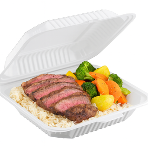 ProTakeOut, [9 x 9] Blanc 1 compartiment, 150 paquets, contenants à emporter avec fermeture à glissière centrale, durables et écologiques, MFPP - Product Image 4