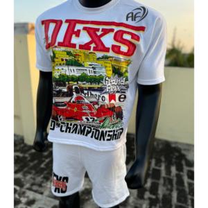 Ensemble short respirant en tissu polaire 300Gsm avec logo personnalisé Boxy Shirt avec sérigraphie haut de gamme des deux côtés meilleurs vêtements d'été - Product Image 4