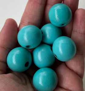 Cuentas de madera de colores a mano hechas a medida en tamaño 15 mm se pueden hacer en sus tamaños y colores ideales para proyectos de artesanía y joyería - Product Image 2