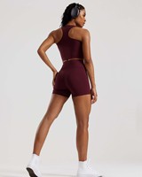 Le dernier short pour femme personnalisé Dark Cherry Essential Short taille haute pour femme Short de fitness respirant évacuant la transpiration