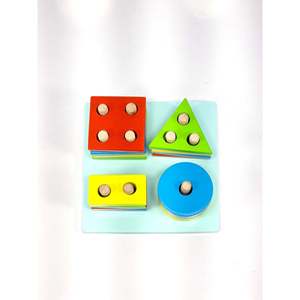 Juguete de Madera Apilable de Formas Coloridas para el Desarrollo Cognitivo, Juguetes Educativos - Product Image 1