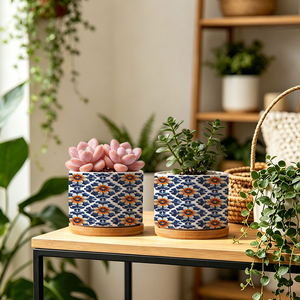 Mini <span class=keywords><strong>pot</strong></span> de fleurs <span class=keywords><strong>en</strong></span> céramique avec logo personnalisé et base <span class=keywords><strong>en</strong></span> bambou pour plantes succulentes et <span class=keywords><strong>cactus</strong></span>, style bohème, <span class=keywords><strong>pot</strong></span> de table - Product Image 6