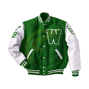 Blouson en laine pour homme, Streetwear, sur mesure, léger, avec des lettres brodées en Chenille, veste de Baseball, nouveau Style, - Product Image 3