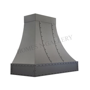 Hotte de cuisine en cuivre et laiton, de style antique, faite à la main, en acier inoxydable, en forme de boîte, pour îlot et mur, fabriquée en Inde. - Product Image 2