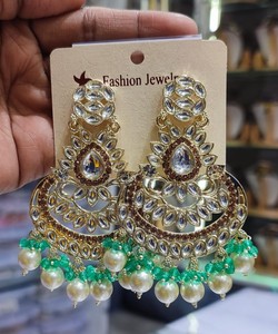 Ấn Độ Mới Nhất Truyền Thống <span class=keywords><strong>Kundan</strong></span> Vàng Cao Mạ Với Ngọc Trai Thiết Kế Đẹp Fancy <span class=keywords><strong>Kundan</strong></span> <span class=keywords><strong>Earrings</strong></span> <span class=keywords><strong>Set</strong></span> Cho Phụ Nữ Và Cô Gái - Product Image 2