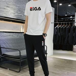 Conjunto de Pantalones y Camiseta Deportiva para Hombre, Estampado Personalizado de Alta Calidad, Estilo Estético, Suave, Ajuste Regular, Chándal de Lujo - Product Image 4