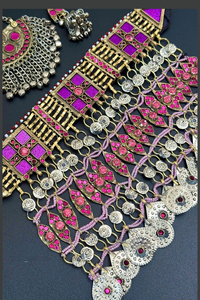 Contemporary Tribal Afghan Women's Costume <b>Set</b> <b>Crystal</b> Rhinestone Bold Statement Design Stainless Steel Jewelry Customized for - Product Image 3