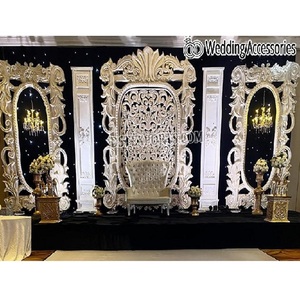 South Asian Wedding Stage Back-<b>Frames</b> Decoration White Wedding <b>Backdrop</b> Fiber Photo <b>Frames</b> Indian Wedding Stage <b>Backdrops</b> Sale - Product Image 1