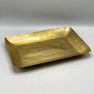 Plateau de service en laiton rectangulaire fait à la main avec motifs martelés détaillés pour un service et un affichage faciles disponibles au prix d'exportation - Product Image 4