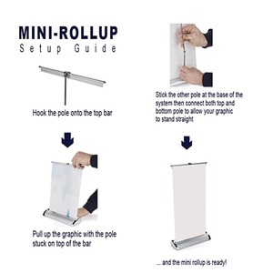 Tùy chỉnh mini có thể thu vào cuộn lên biểu ngữ xách tay khung nhôm pop-up triển lãm thương mại con lăn biểu ngữ Stand-Up định dạng - Product Image 6