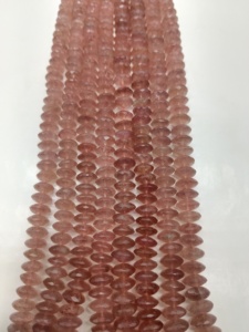 Cuentas de Piedra Preciosa de Cuarzo Fresa Natural, Corte Alemán, Facetadas, Color Rosa, Cuentas de Platillo, 8-10 mm, Cuentas al por Mayor para la Fabricación de Joyas - Product Image 3