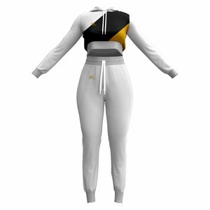 Conjunto de chándal de Top corto estampado ecológico personalizado para fitness y ocio de invierno - Product Image 1